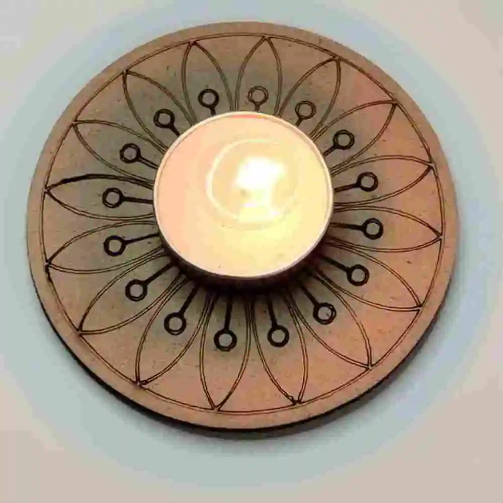 Buy Designer Flower Round MDF T-Light Holder online